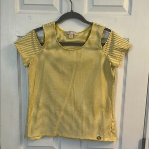 MICHAEL Michael Kors Yellow Cut Out Short Sleeve Tee